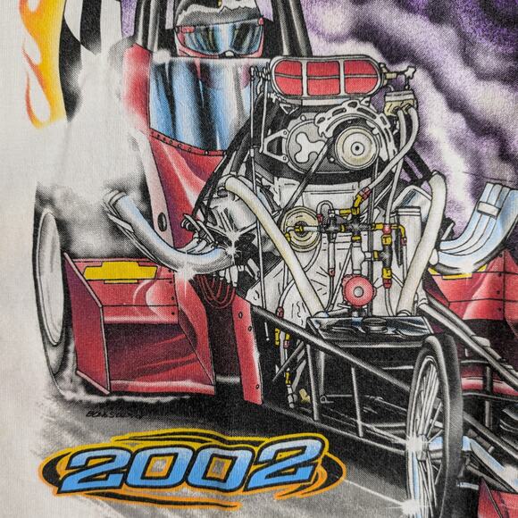 Vintage 2002 Mens Drag Racing L T-Shirt Goodguys Fomoso Fuel & Gas Bakersfield - Picture 5 of 12